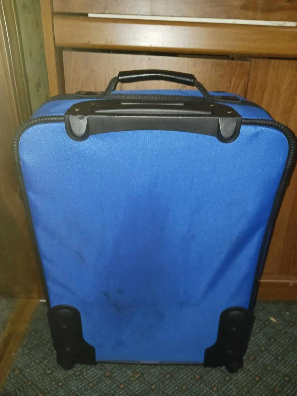 American Tourister Blue Upright Travel Bag with Front Pockets